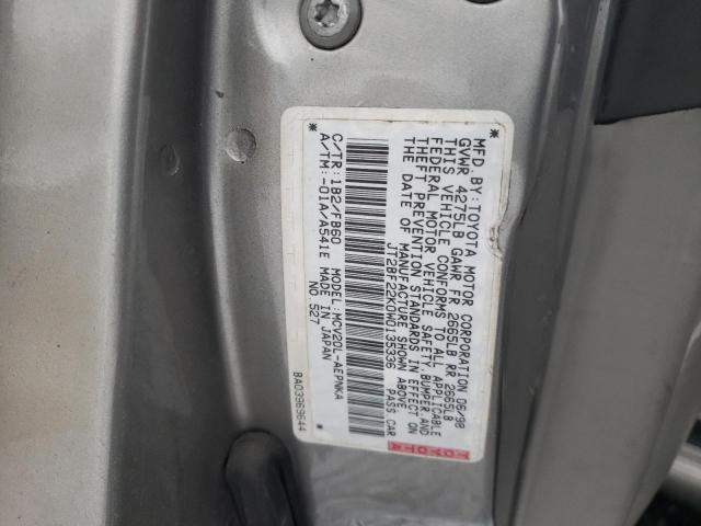 JT2BF22K0W0135336 - 1998 TOYOTA CAMRY CE GRAY photo 12