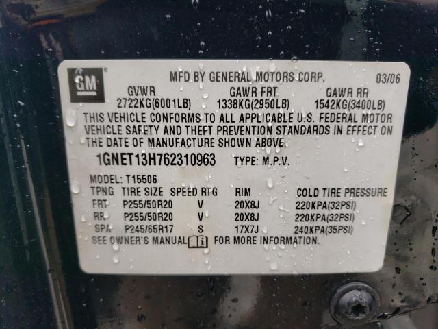 1GNET13H762310963 - 2006 CHEVROLET TRAILBLAZE SS BLACK photo 14