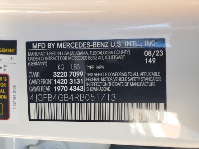 4JGFB4GB4RB051713 - 2024 MERCEDES-BENZ GLE 450E 4MATIC WHITE photo 13