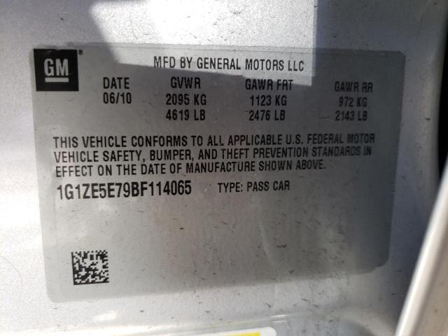 1G1ZE5E79BF114065 - 2011 CHEVROLET MALIBU LTZ SILVER photo 12