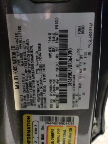 3FA6P0G79DR364390 - 2013 FORD FUSION S GRAY photo 12