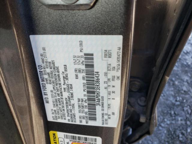 3FA6P0H73ER386434 - 2014 FORD FUSION SE SILVER photo 12