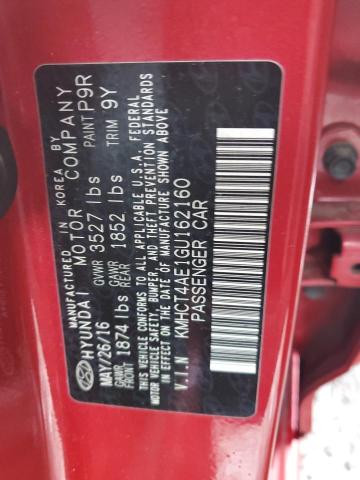 KMHCT4AE1GU162160 - 2016 HYUNDAI ACCENT SE RED photo 12