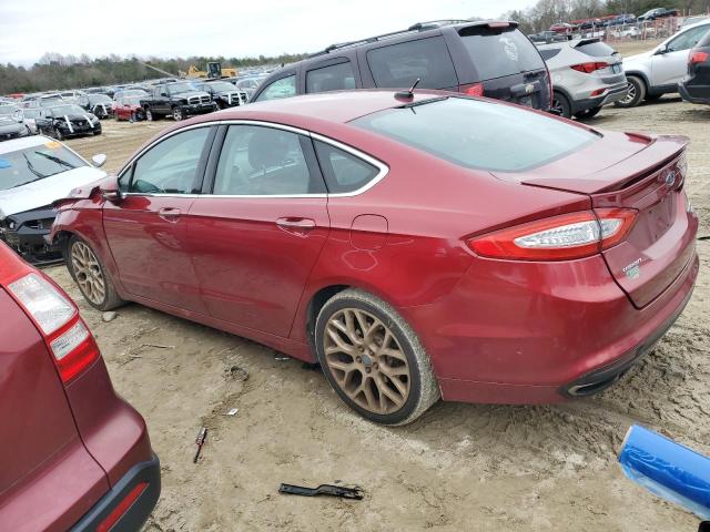 3FA6P0K92DR212606 - 2013 FORD FUSION TITANIUM RED photo 2