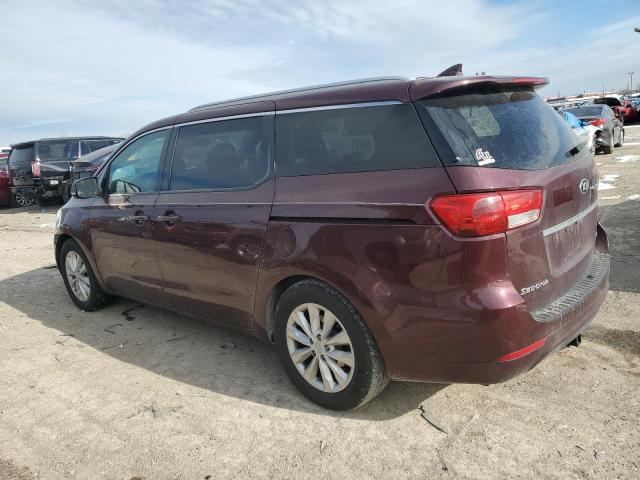 KNDMC5C15F6054782 - 2015 KIA SEDONA EX BURGUNDY photo 2