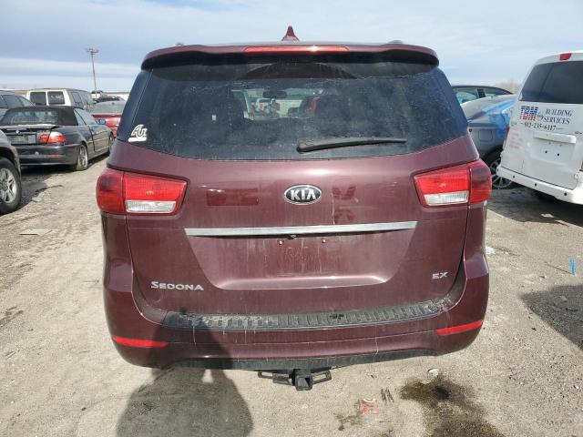 KNDMC5C15F6054782 - 2015 KIA SEDONA EX BURGUNDY photo 6