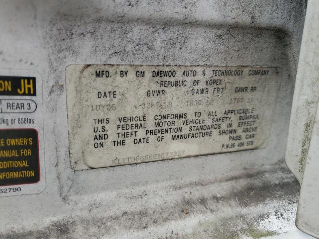 KL1TD66666B573327 - 2006 CHEVROLET AVEO BASE Ağ foto 12