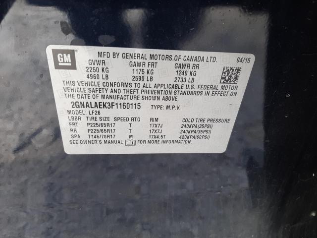 2GNALAEK3F1160115 - 2015 CHEVROLET EQUINOX LS BLACK photo 13