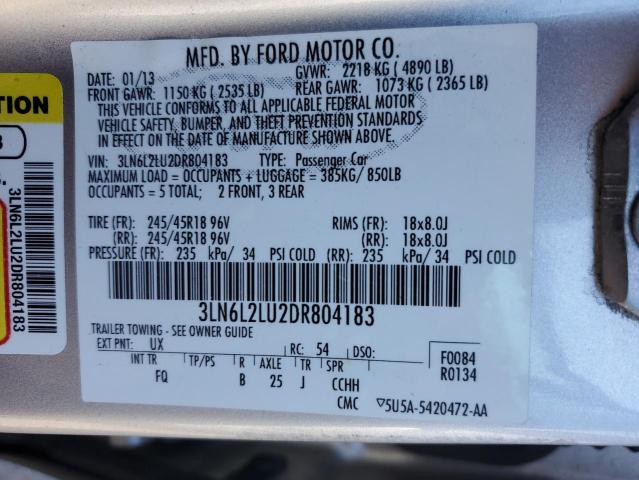 3LN6L2LU2DR804183 - 2013 LINCOLN MKZ HYBRID SILVER photo 12