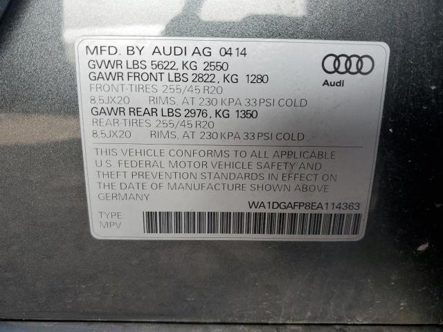 WA1DGAFP8EA114363 - 2014 AUDI Q5 PREMIUM PLUS GRAY photo 13