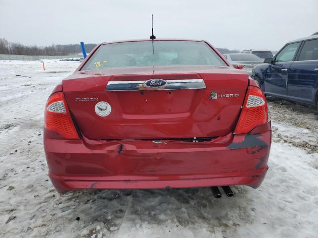 3FADP0L35BR199008 - 2011 FORD FUSION HYBRID RED photo 6