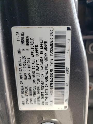 1HGCM56796A049270 - 2006 HONDA ACCORD EX GRAY photo 12