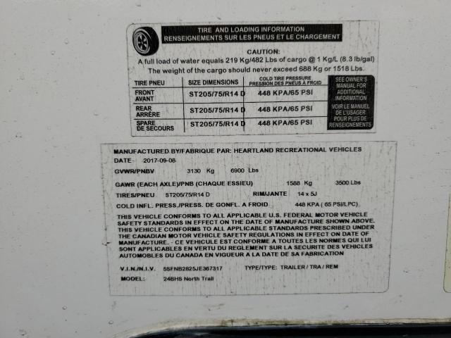 5SFNB2825JE367317 - 2018 HRTL NORTHTRAIL 白色 照片 10