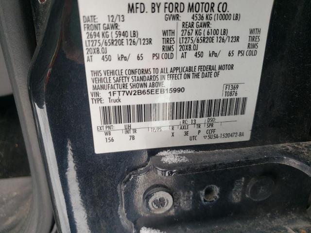 1FT7W2B65EEB15990 - 2014 FORD F250 SUPER DUTY BLACK photo 12