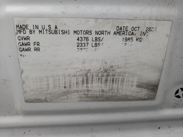 4A32B2FF3AE008976 - 2010 MITSUBISHI GALANT FE WHITE photo 12