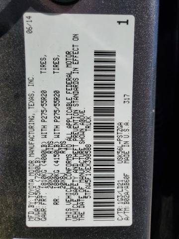 5TFAW5F1XEX398588 - 2014 TOYOTA TUNDRA CREWMAX PLATINUM Boz foto 12