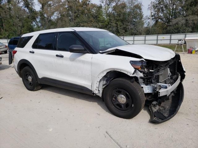 1FM5K8AB5MGB83435 - 2021 FORD EXPLORER POLICE INTERCEPTOR WHITE photo 4