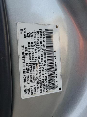 5FNRL38255B131861 - 2005 HONDA ODYSSEY LX SILVER photo 13