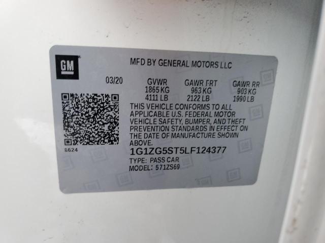 1G1ZG5ST5LF124377 - 2020 CHEVROLET MALIBU RS 白色 照片 12