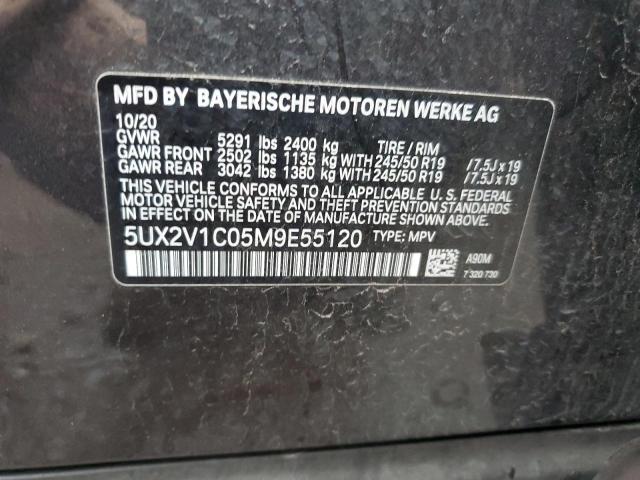 5UX2V1C05M9E55120 - 2021 BMW X4 XDRIVE30I BLACK photo 12