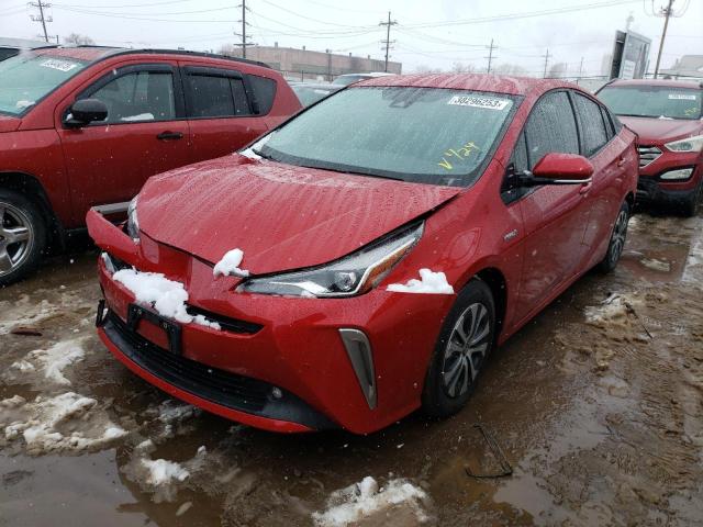 JTDL9RFU7L3019584 - 2020 TOYOTA PRIUS LE RED photo 1