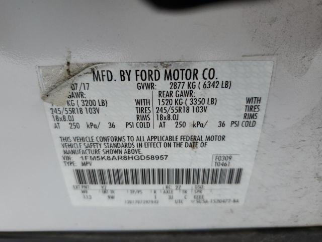 1FM5K8AR8HGD58957 - 2017 FORD EXPLORER POLICE INTERCEPTOR Ağ foto 13