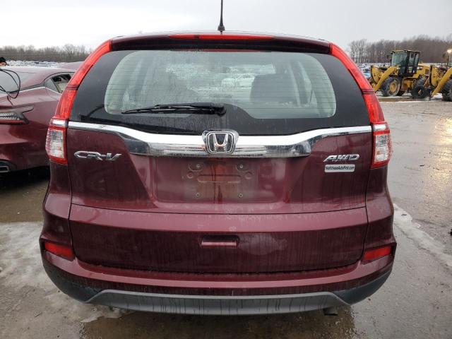 5J6RM4H30FL008148 - 2015 HONDA CR-V LX BURGUNDY photo 6