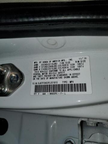 5J6TF2H53FL001815 - 2015 HONDA CROSSTOUR EXL თეთრი ფოტო 13