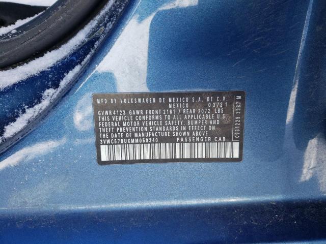 3VWC57BUXMM059340 - 2021 VOLKSWAGEN JETTA S BLUE photo 13