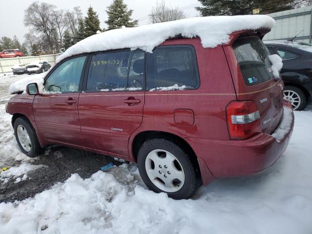 JTEEP21A770226482 - 2007 TOYOTA HIGHLANDER SPORT RED photo 2