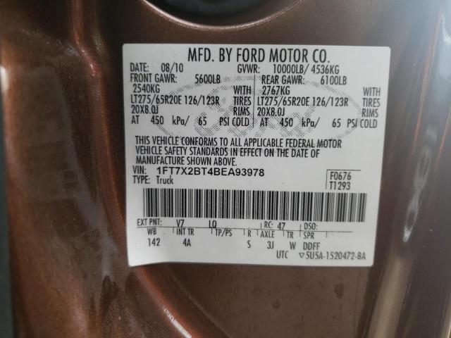 1FT7X2BT4BEA93978 - 2011 FORD F250 SUPER DUTY BROWN photo 12