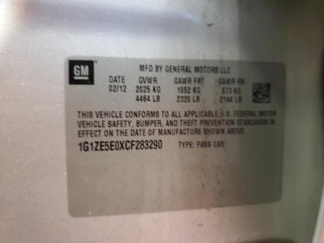 1G1ZE5E0XCF283290 - 2012 CHEVROLET MALIBU LTZ ვერცხლისფერი ფოტო 12