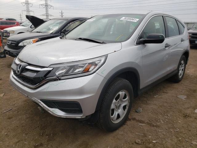 5J6RM4H33FL035411 - 2015 HONDA CR-V LX SILVER photo 2