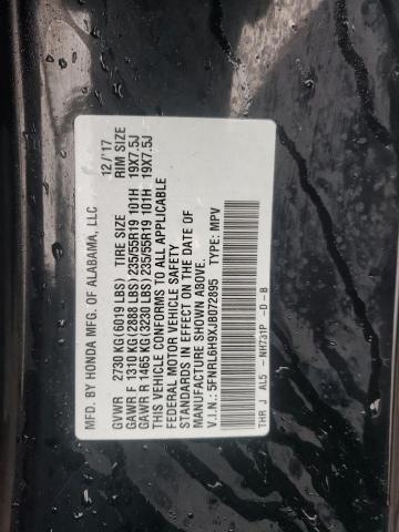 5FNRL6H9XJB072895 - 2018 HONDA ODYSSEY ELITE Negro foto 13