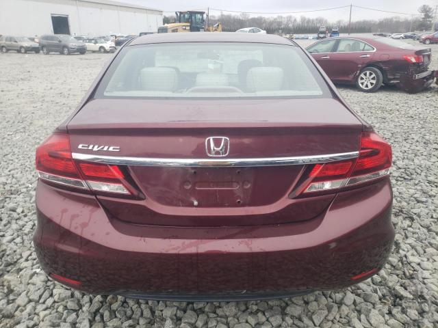 2HGFB2F50EH560110 - 2014 HONDA CIVIC LX BURGUNDY photo 6