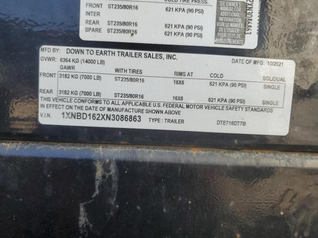 1XNBD162XN3086863 - 2022 DOWN TRAILER BLACK photo 10