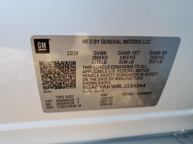 5GAEVAKW8LJ184344 - 2020 BUICK ENCLAVE ESSENCE თეთრი ფოტო 12