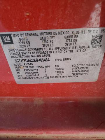 3GTU2UEC2EG465484 - 2014 GMC SIERRA K1500 SLE RED photo 12