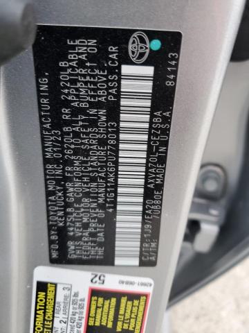 4T1G11AK6PU778013 - 2023 TOYOTA CAMRY SE NIGHT SHADE SILVER photo 12