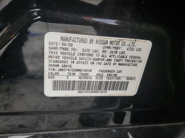 JNKCV61E89M014518 - 2009 INFINITI G37 BASE BLACK photo 12