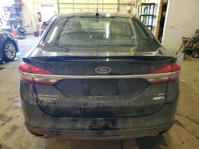 3FA6P0T91HR343045 - 2017 FORD FUSION SE BLACK photo 6