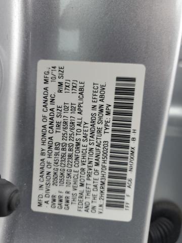 2HKRM3H70FH500203 - 2015 HONDA CR-V EXL SILVER photo 14