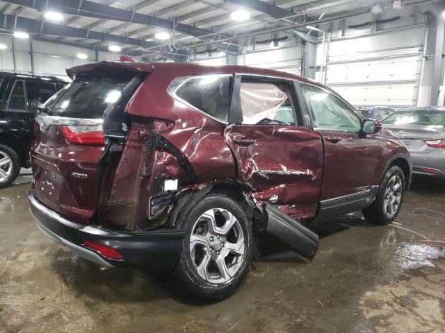 5J6RW2H8XHL052929 - 2017 HONDA CR-V EXL MAROON photo 3