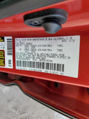 3TMAZ5CN9HM035076 - 2017 TOYOTA TACOMA DOUBLE CAB 红色 照片 12