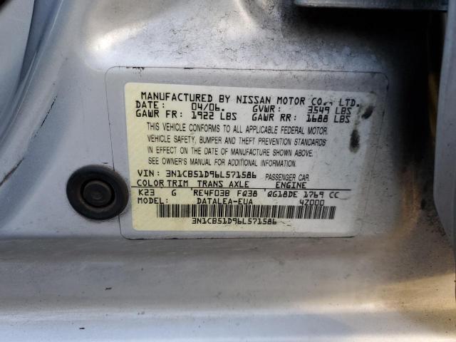 3N1CB51D96L571586 - 2006 NISSAN SENTRA 1.8 GRAY photo 12