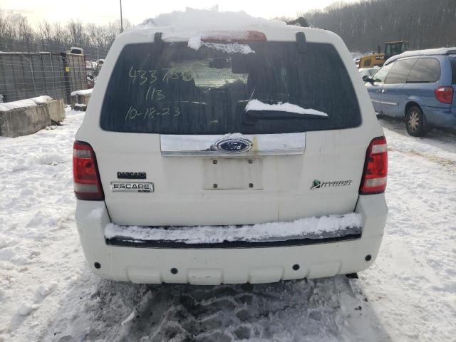 1FMCU49369KB01319 - 2009 FORD ESCAPE HYBRID WHITE photo 6