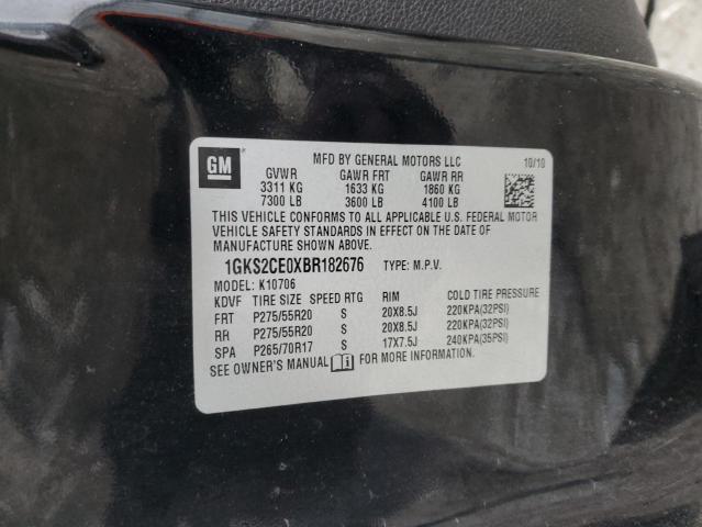 1GKS2CE0XBR182676 - 2011 GMC YUKON SLT BLACK photo 14