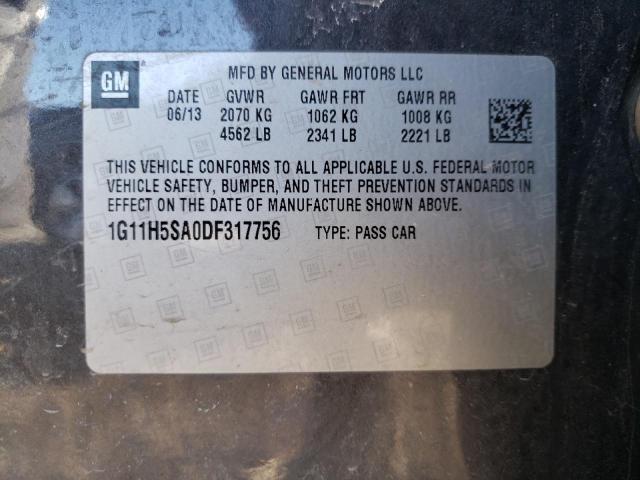 1G11H5SA0DF317756 - 2013 CHEVROLET MALIBU LTZ 黑色 照片 12