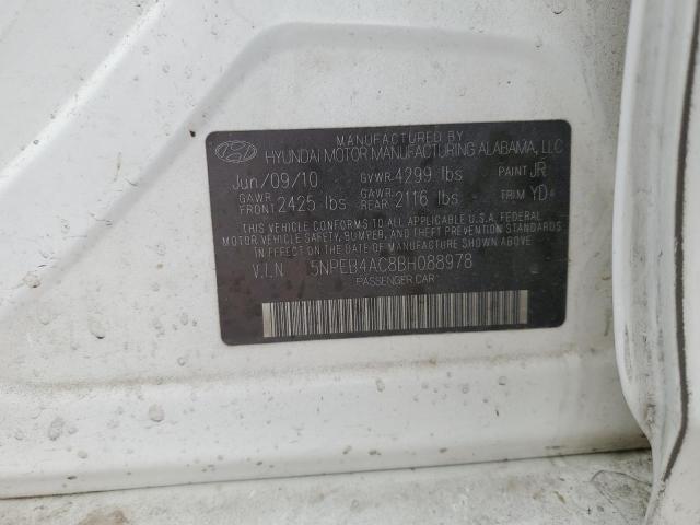 5NPEB4AC8BH088978 - 2011 HYUNDAI SONATA GLS WHITE photo 12