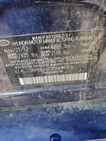 5NPEB4AC2DH649999 - 2013 HYUNDAI SONATA GLS BLUE photo 13